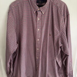 Ralph Lauren Men's Red and Blue Checkered Shirt